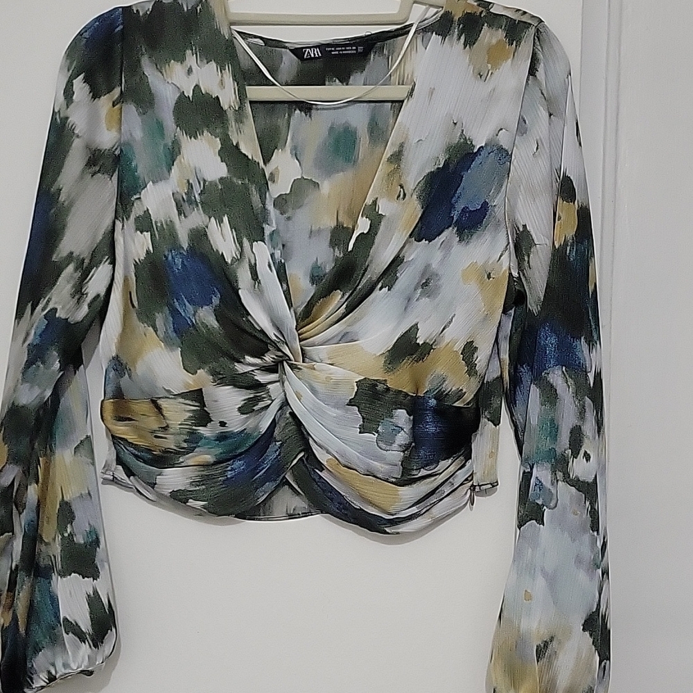 Zara Women's Multicolor Abstract Print Top